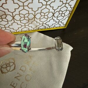 Kendra Scott silver and dichroic glass cuff bracelet